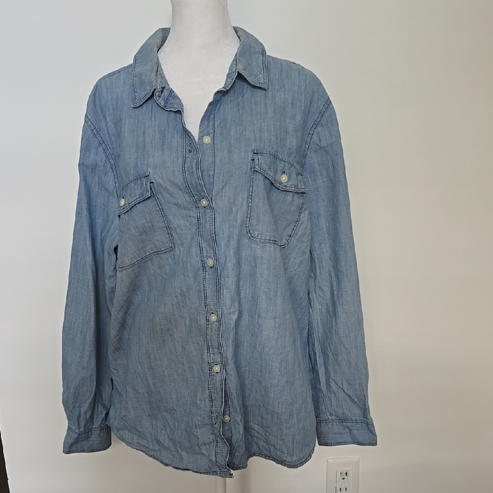 Old Navy Light Blue Denim Shirt